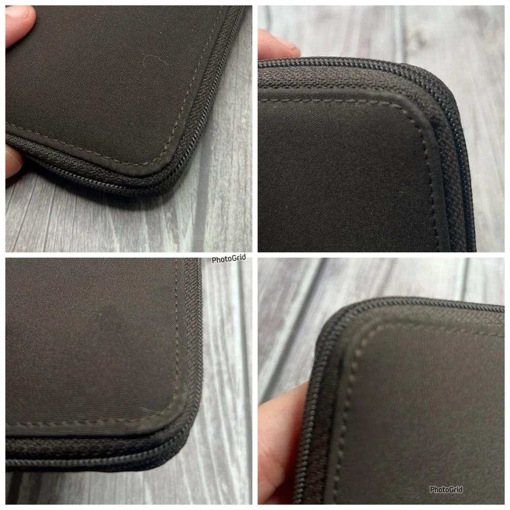 PRADA Tessuto Nylon & Saffiano Leather Zip Long Wallet Chocolate Brown - Picture 13 of 14
